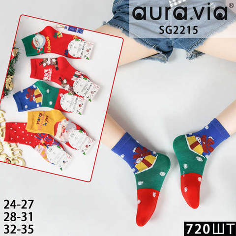 Kid's Christmas color block design socks 30-Pack SG2215-720