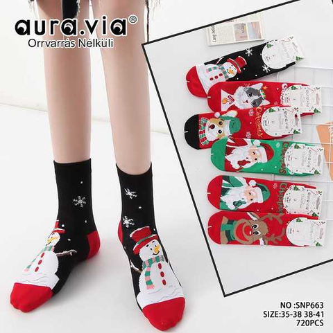 Women's Christmas Santa Claus pattern socks 30-Pack SNP663-720