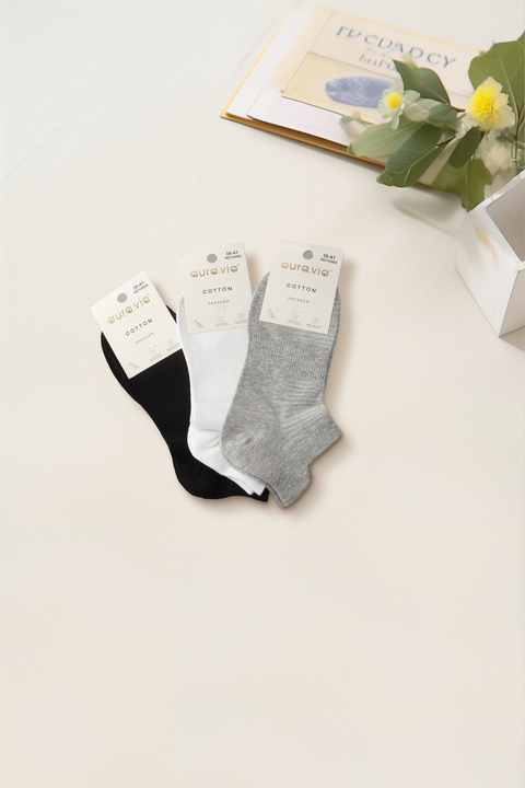 Women‘s solid color cotton socks 30-Pack ND10068-360