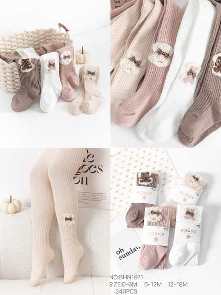 Baby‘s bear pattern lace tights 24-Pack BHN1971-240