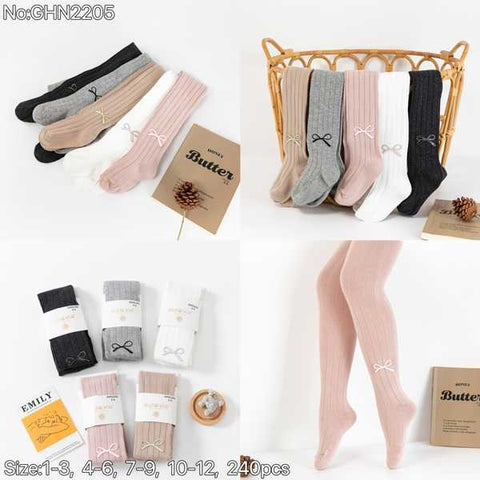 Girl‘s bow embroidered tights 24-Pack  GHN2205-240