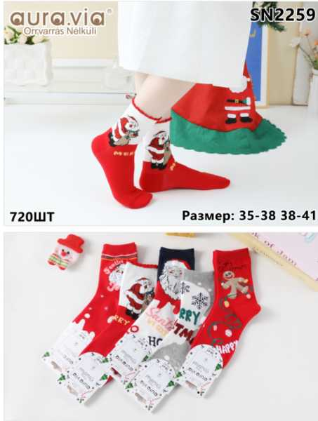 Women's Christmas Santa Claus pattern socks 30-Pack  SN2259-720