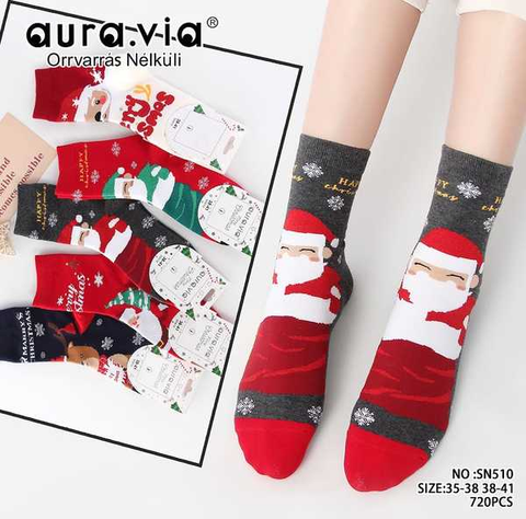 Women's Christmas Santa Claus cartoon pattern socks 30-Pack  SN510-720