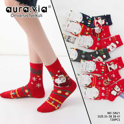 Women's Christmas cartoon pattern socks 30-Pack  SN21-720
