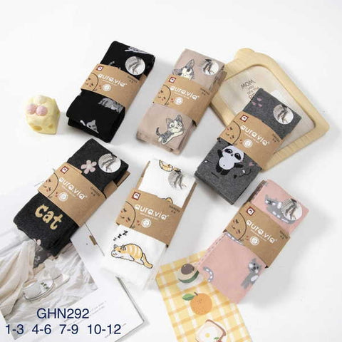 Girl‘s cat pattern tights 24-Pack  GHN292-240